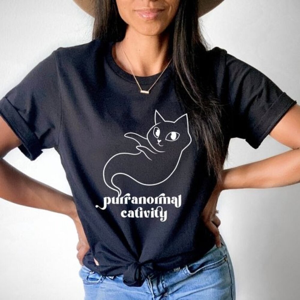 Cat Tee Shirt Funny  Shirt Black Cat Shirt